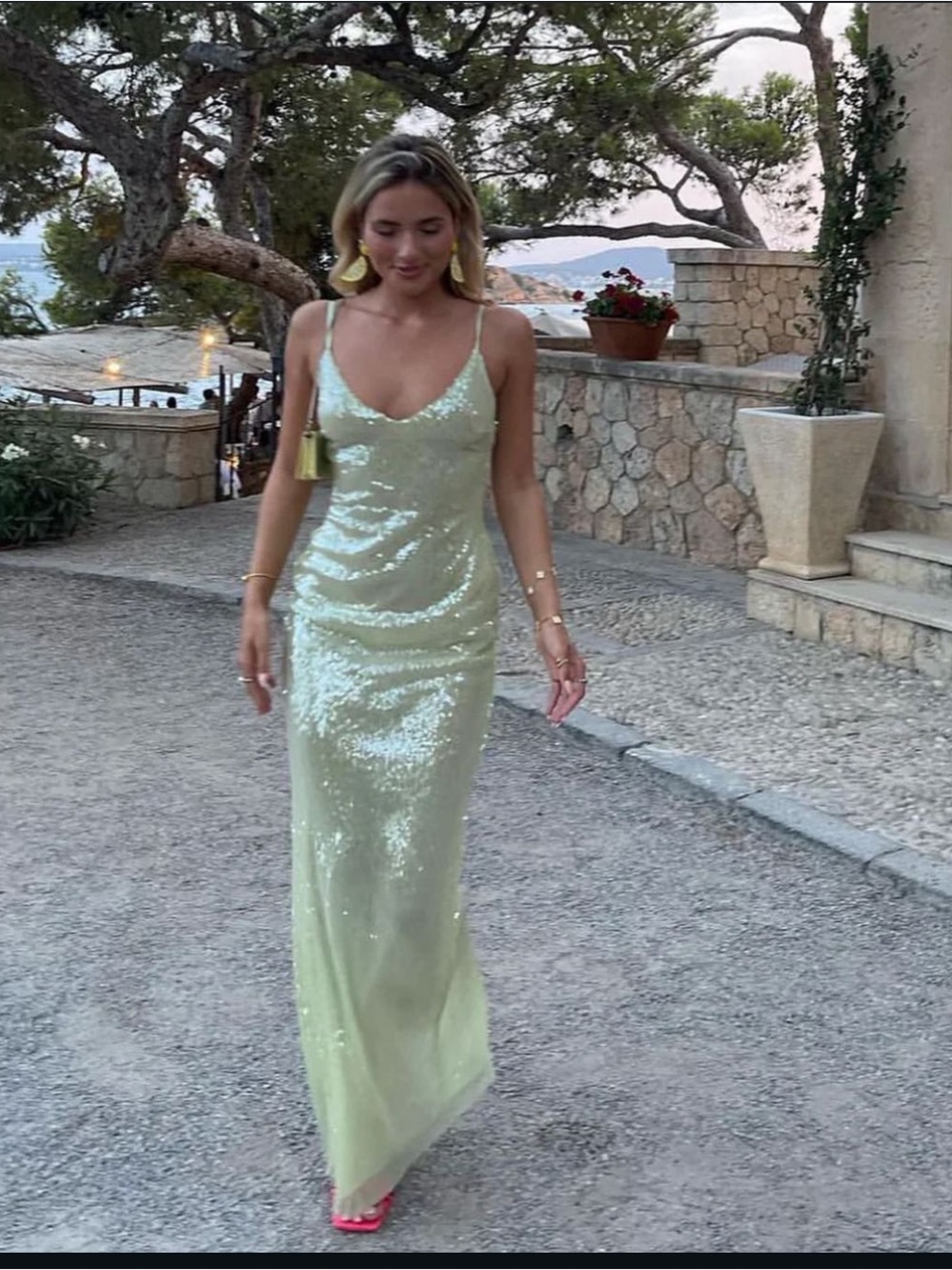 Oh Polly Marlena Sequin Maxi Dress - Light Green - Picture 2 of 11